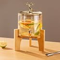 Glass Water jug Pitcher with with lid iced Tea Pitcher Water jug hot Cold Water ice Tea, Wine Coffee Milk and Juice Beverage Carafes 1.8 LTR, Pack of 1 (1.1 jug*1)