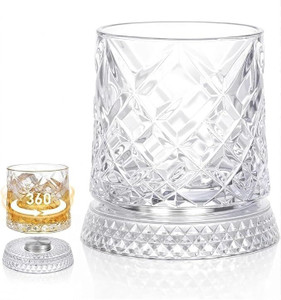 glassco Luxury Rotating Crystal Cut Spinning Whisky