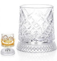 glassco Luxury Rotating Crystal Cut Spinning Whisky
