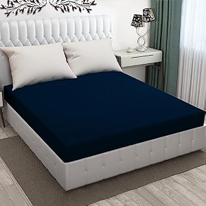 glassiano cotton feel terry ultra soft waterproof mattress protector  breathable - hypoallergenic mattresses cover with elastic strap for single bed 78x42 inch65x35 feet sky blue - pack of 1