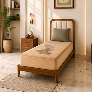 glassiano cotton feel terry ultra soft waterproof mattress protector  breathable - hypoallergenic mattresses cover with elastic strap for single bed 75x36 inch62x3 feet grey - pack of 1