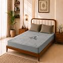 Glassiano Cotton Feel Terry Ultra Soft Waterproof Mattress Protector | Breathable - Hypoallergenic Mattresses Cover with Elastic Strap for Queen Bed (80x66 inch|6.6x5.5 feet, Grey - Pack of 1)
