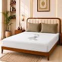 Glassiano Cotton Feel Terry Ultra Soft Waterproof Mattress Protector | Breathable - Hypoallergenic Mattresses Cover with Elastic Strap for King Bed (72x80 inch|6x6.6 feet, LuxW - Pack of 1)