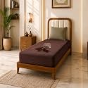 Glassiano Cotton Feel Terry Ultra Soft Waterproof Mattress Protector | Breathable - Hypoallergenic Mattresses Cover with Elastic Strap for Single Bed (75x30 inch|6.2x2.5 feet, Coffee - Pack of 1)