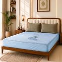 Glassiano Cotton Feel Terry Ultra Soft Waterproof Mattress Protector | Breathable - Hypoallergenic Mattresses Cover with Elastic Strap for Single Bed (72x30 inch|6x2.5 feet, Sky Blue - Pack of 1)