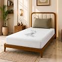 Glassiano Cotton Feel Terry Ultra Soft Waterproof Mattress Protector | Breathable - Hypoallergenic Mattresses Cover with Elastic Strap for Single Bed (84x42 inch|7x3.5 feet, White - Pack of 1)