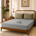 Glassiano Cotton Feel Terry Ultra Soft Waterproof Mattress Protector | Breathable - Hypoallergenic Mattresses Cover with Elastic Strap for King Bed (72x78 inch|6x6.5 feet, Grey - Pack of 1)