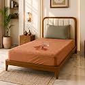 Glassiano Cotton Feel Terry Ultra Soft Waterproof Mattress Protector | Breathable - Hypoallergenic Mattresses Cover with Elastic Strap for Single Bed (80x48 inch|6.6x4 feet, Golden - Pack of 1)