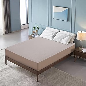 glassiano luxury dimond terry cloth fitted mattress protector 72x78 inches king size bed  water resistant ultra soft mattress cover  hypoallergenic bed cover grey_pack of 1