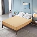 Glassiano Luxury Dimond Terry Cloth Fitted Mattress Protector 48x75 Inches Single Bed | Water Resistant Ultra Soft Mattress Cover | Hypoallergenic Bed Cover (Beige_Pack of 1)