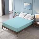 Glassiano Luxury Dimond Terry Cloth Fitted Mattress Protector 48x75 Inches Single Bed | Water Resistant Ultra Soft Mattress Cover | Hypoallergenic Bed Cover (Sky Blue_Pack of 1)