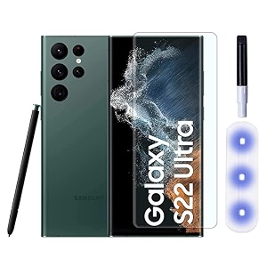 glaze accessories  screen guardtempered glass design for samsung galaxy s22 ultra advanced border less full edge to edge 3d curved uv screen protector and easy installation kit pack of 1