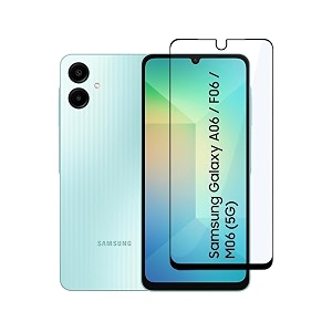 glaze accessories tempered glass screen protector compatible for samsung galaxy a06  f06  m16  m06 edge to edge coverage and with easy installation kit