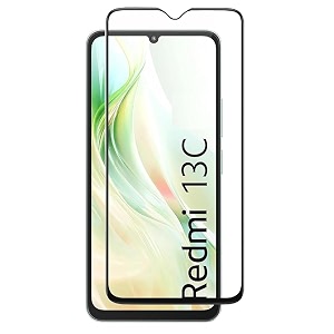 glaze accessories tempered glass screen protector compatible for mi redmi 13c with edge to edge full screen boarder coverage and with easy installation kit