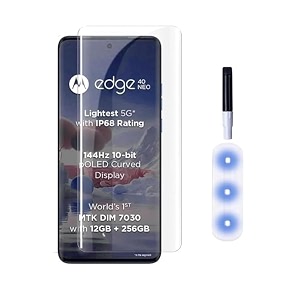 glaze accessories tempered glass screen protector compatible for motorola edge 40 neo uv with edge to edge coverage and with easy installation kit
