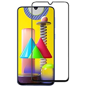 glaze accessories tempered glass screen protector compatible for samsung galaxy m21  m31  m11  a11 edge to edge coverage and with easy installation kit