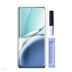 glaze accessories tempered glass screen protector compatible for oppo reno 12 pro  f27 pro plus uv edge to edge coverage and with easy installation kit