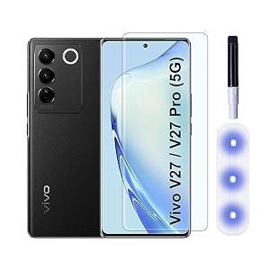 glaze accessories tempered glass screen protector compatible for vivo v27  v27 pro  x90 plus uv edge to edge coverage and with easy installation kit