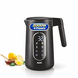 glen electric kettle 15l 2000w milk warmer with 4 preset temperature functions touch control amp digital display auto shutoff cord storage for hot water tea amp coffee milk sa-9009ssbl