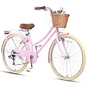 Glerc 20 24 26 Inch Beach Cruiser Bike for Over 6 Years Old Girls and Teen