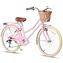 Glerc 20 24 26 Inch Beach Cruiser Bike for Over 6 Years Old Girls and Teen