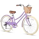 Glerc 20 24 26 Inch Beach Cruiser Bike for Over 6 Years Old Girls and Teen