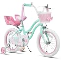 Glerc Petal Girls Bike 12-18 Inch for Ages 2-9, Kids Bike with Training Wheels, Basket & Streamers, Princess Style Kids Bicycle, for Girls