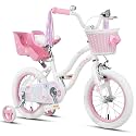 Glerc Petal Girls Bike 12-18 Inch for Ages 2-9, Kids Bike with Training Wheels, Basket & Streamers, Princess Style Kids Bicycle, for Girls
