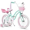 Glerc Petal Girls Bike 12-18 Inch for Ages 2-9, Kids Bike with Training Wheels, Basket & Streamers, Princess Style Kids Bicycle, for Girls