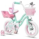 Glerc Petal Girls Bike 12-18 Inch for Ages 2-9, Kids Bike with Training Wheels, Basket & Streamers, Princess Style Kids Bicycle, for Girls