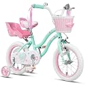 Glerc Petal Girls Bike 12-18 Inch for Ages 2-9, Kids Bike with Training Wheels, Basket & Streamers, Princess Style Kids Bicycle, for Girls