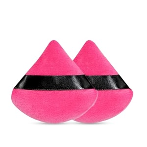 gleva powder puff soft face makeup sponge loose powder foundation blending sponges set makeup blender contouring wedge triangle shape wet amp dry tool washable reusable dark pink
