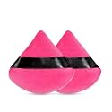Gleva Powder Puff Soft Face Makeup Sponge, Loose powder Foundation Blending Sponges Set, Makeup Blender, Contouring, Wedge Triangle Shape Wet &amp; Dry Tool Washable Reusable (Dark Pink)