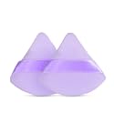 Gleva 2 Pcs Powder Puff Soft Face Makeup Sponge, Loose powder Foundation Blending Sponges Set, Makeup Blender, Contouring, Wedge Triangle Shape Wet &amp; Dry Tool Washable Reusable (Purple)