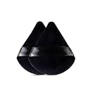 Gleva 2 Pcs Powder Puff Soft Face Makeup Sponge, Loose powder Foundation Blending Sponges Set, Contouring, Wedge Triangle Shape Mineral Cosmetic Wet &amp; Dry Tool Washable Reusable (Black)