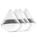 Gleva 4 Pcs Powder Puff Soft Face Makeup Sponge, Loose powder Foundation Blending Sponges Set, Beauty Makeup Blender, Contouring, Wedge Triangle Shape Wet & Dry Tool Washable Reusable (White)