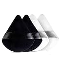 Gleva 4 Pcs Powder Puff Soft Face Makeup Sponge, Loose powder Foundation Blending Sponges Set, Makeup Blender, Contouring, Wedge Triangle Shape Wet &amp; Dry Tool Washable Reusable (White and Black)