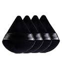 Gleva 4 Pcs Powder Puff Soft Face Makeup Sponge, Loose powder Foundation Blending Sponges Set, Makeup Blender, Contouring, Wedge Triangle Shape Wet &amp; Dry Tool Washable Reusable (Black)