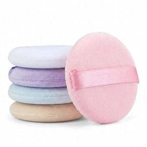 gleva 5pcs washable makeup powder puff soft face makeup sponge loose powder foundation blending sponges set makeup blender round shape reusable cosmetic powder puff wet amp dry tool multicolor