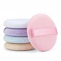 Gleva 5Pcs Washable Makeup Powder Puff, Soft Face Makeup Sponge, Loose powder Foundation Blending Sponges Set, Makeup Blender, Round Shape Reusable Cosmetic Powder Puff Wet &amp; Dry Tool (Multicolor)
