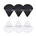 Gleva 6 Pcs Powder Puff Soft Face Makeup Sponge, Loose powder Foundation Blending Sponges Set, Makeup Blender, Contouring, Wedge Triangle Shape Wet &amp; Dry Tool Washable Reusable (Black and White)