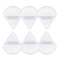 Gleva 6 Pcs Powder Puff Soft Face Makeup Sponge, Loose powder Foundation Blending Sponges Set, Makeup Blender, Contouring, Wedge Triangle Shape Wet &amp; Dry Tool Washable Reusable (White)
