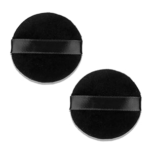 gleva 2 pcs powder puff soft face makeup sponge loose powder foundation blending sponges set makeup blender round shape wet amp dry tool washable reusable black