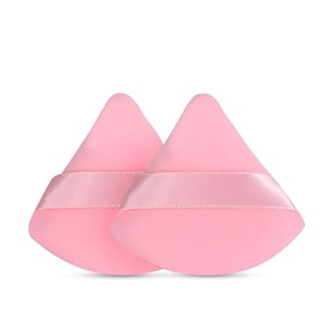 gleva powder puff soft face makeup sponge loose powder foundation blending sponges set beauty makeup blender contouring wedge triangle shape wet amp dry tool washable reusable light pink