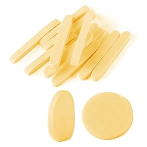 gleva powder puff soft face makeup sponge loose powder foundation blending sponges set makeup blender contouring wedge triangle shape wet amp dry tool washable reusable yellow-12 pcs