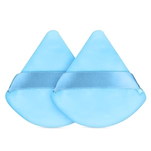 gleva powder puff soft face makeup sponge loose powder foundation blending sponges set makeup blender contouring wedge triangle shape wet amp dry tool washable reusable sky blue