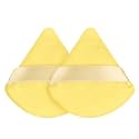 Gleva Powder Puff Soft Face Makeup Sponge, Loose powder Foundation Blending Sponges Set, Makeup Blender, Contouring, Wedge Triangle Shape Wet &amp; Dry Tool Washable Reusable (Yellow)