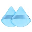 Gleva Powder Puff Soft Face Makeup Sponge, Loose powder Foundation Blending Sponges Set, Makeup Blender, Contouring, Wedge Triangle Shape Wet &amp; Dry Tool Washable Reusable (Sky Blue)