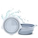 Gleva Silicon Makeup Brush Cleaning Mat, Easy Foldable Beauty Egg Bowl Cleaning Mat &amp; Scrubber, Portable Washing Tool for Makeup Brush Gift For Girl and Women (Grey Round Bowl)