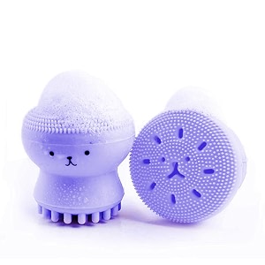 gleva face scrubber massage glove silicone face cleanser amp body massaging manual facial cleansing massager brush for exfoliating blackhead remover brush blue